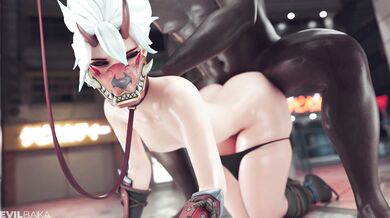 Kiriko Gets Blacked and Evilbaka'd Outside