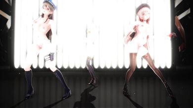 Nikke, the sexy dancer, shakes her booty to a sensual tune in the hurly burly of the nightclub. (000MMD)