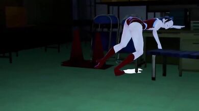 Two highschool girls, Ochaco and Uraraka, are caught in the act of having sex on a dirty warehouse floor.
