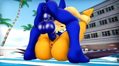 - Sonic the Hedgehog and Rouge the Bat engage in a passionate romp through the forest.