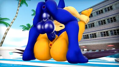 - Sonic the Hedgehog and Rouge the Bat engage in a passionate romp through the forest.