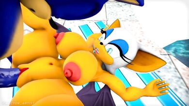- Sonic the Hedgehog and Rouge the Bat engage in a passionate romp through the forest.