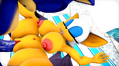 - Sonic the Hedgehog and Rouge the Bat engage in a passionate romp through the forest.