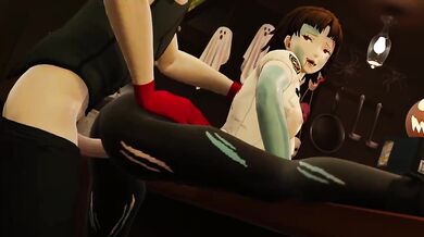 Would you like to watch a hot Halloween-themed hentai with me?