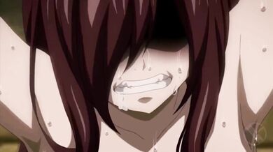 Bound and gagged Erza in a 4K@60fps BDSM session