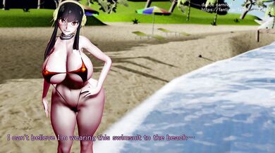 'NTR SPYxFAMILY Mrs.Yor gets picked upon the beach in a dirty swimsuit – Dance Carnivorous'