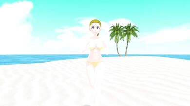 Naughty Emma Exposes Herself in a Tiny Bikini at the Beach
