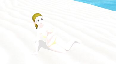 Naughty Emma Exposes Herself in a Tiny Bikini at the Beach