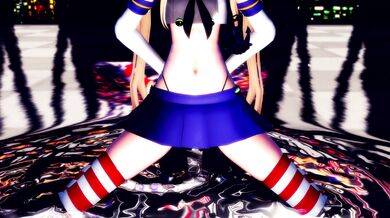 Cumming hard with Shimakaze's big ass in 'Layin Low' - the latest MMD R15 hentai porn!