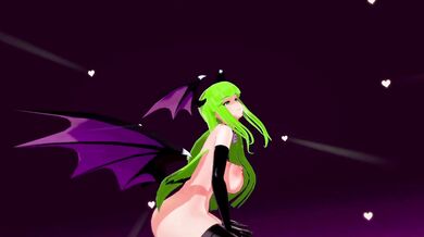 Busty Succubus Morrigan Aensland Pole Dances Naked in Darkstalkers Hentai Fiesta