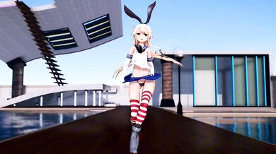 Shimakaze's Wet Pussy Explosion - MMD R15 Sexy Shagging Simulation