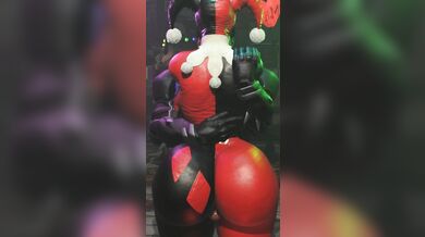 Rewritten as: 'Mrs. Kishi gets Harley Quinn's thigh fucked by Batman in the most unexpected way!'
