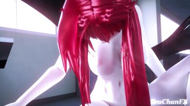 Issei achieves multiple orgasms with Rias Gremory's help