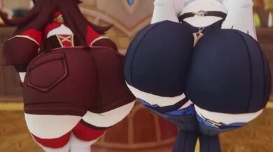 Rewritten as: "Bouncing and Grinding: Eula and Amber's Twerk-tacular Adventure"