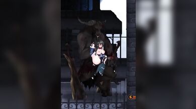 Busty Elf Assassin Aradia and Monsterous Minotaur in the Game of Love: Night of Revenge