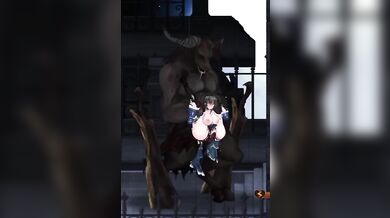 Busty Elf Assassin Aradia and Monsterous Minotaur in the Game of Love: Night of Revenge