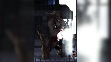 Busty Elf Assassin Aradia and Monsterous Minotaur in the Game of Love: Night of Revenge