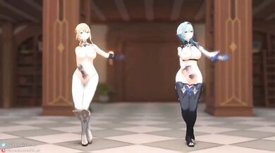 Eula's Lesbian Fisting Orgy in the Library with Jean [Tir_Al]