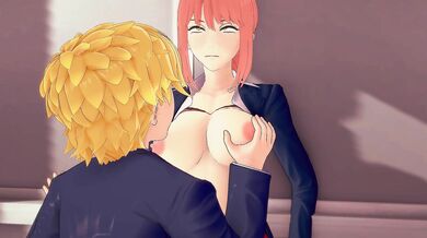 Busty Schoolgirl Makima Gets Fucked by Teacher Denji After Class
