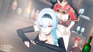 Futa on Female: Eula and Amber's Lesbian Threesome
