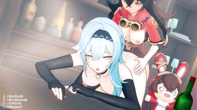 Futa on Female: Eula and Amber's Lesbian Threesome