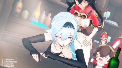 Futa on Female: Eula and Amber's Lesbian Threesome