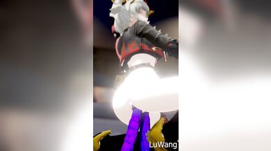 Burning Burnice's Booty: No Skirt Allowed in 60 FPS!