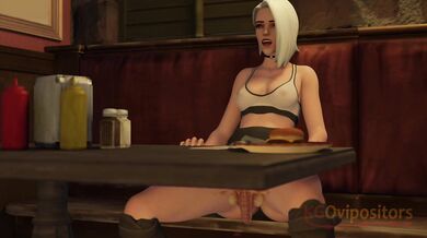 Ashy's Kitty Squeezed in Dining Hall