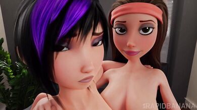 Hotties Gogo Tomago and Honey Lemon Get Licked by Rapid Banana