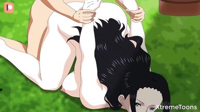 One Piece Porn Parody: Luffy Dominates Nico Robin in Rough Sex [Xtremetoons]