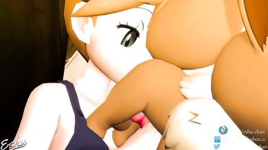 Eevee's knot penetrates Kasumi's tight pussy - Eshu-Chan