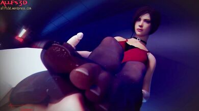 Tentacle Monster Fucks Lara Croft's Feet and Gives Her a Hand Job