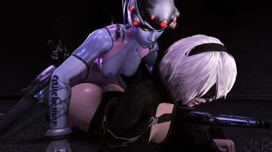 Double the Fun with a Sexy Widow and her Robotic Lover, 2B