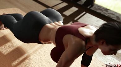 Bendy Bitch Banged By Balanced Bodhisattva: Jill's Tight Yoga Twerkout with Rigid 3D Dick