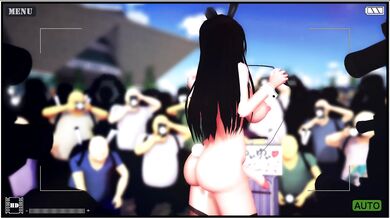 Public Futa Exposure with AquiNasMMD Cosplay