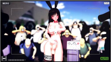 Public Futa Exposure with AquiNasMMD Cosplay