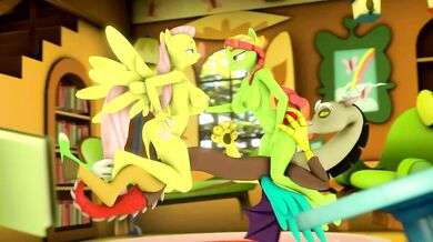 [Gorilka's] Fluttershy and Tree Hugger Gangbanged by Discord
