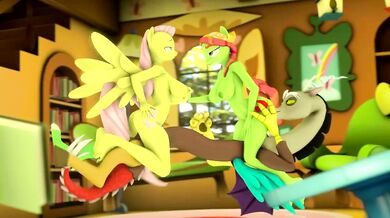 [Gorilka's] Fluttershy and Tree Hugger Gangbanged by Discord