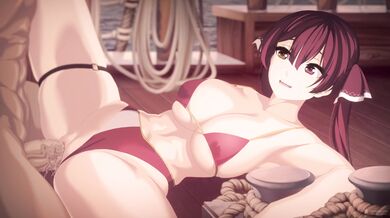 Marine's Housou Bikini Nekololi Scene is a Sensual No-Male-Va Experience