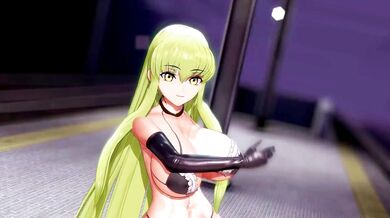 Lupin's Big Boobs Dance: Code Geass CC Goes Nude in MMD Hentai Animation!