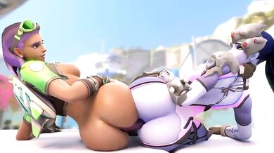 Widowmaker's Wet Pussy Tor*ture with Sombra's Huge Dildo - Arhoangel