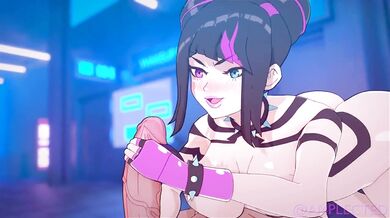 Juri's Ass is Grinded by a Huge Purple Cock in the Streets of Street Fighter 6