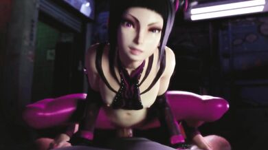 Juri's Ass is Grinded by a Huge Purple Cock in the Streets of Street Fighter 6