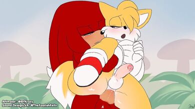 Furry Frenzy: Knuckles x Tails' Rough and Ready Romp on Mushroom Hill [The Krazy Elf]