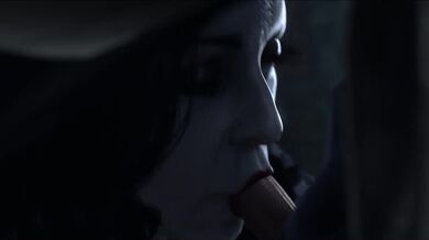 Greedy Slut Gets Nailed from Behind by Huge Cock while Sucking on Mature Man's Dick in 'Lady Dimitrescu Blowjob [GreatM8]'