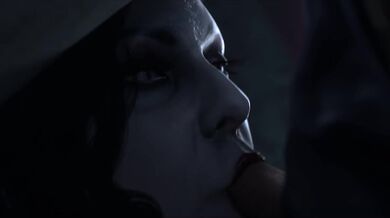 Greedy Slut Gets Nailed from Behind by Huge Cock while Sucking on Mature Man's Dick in 'Lady Dimitrescu Blowjob [GreatM8]'