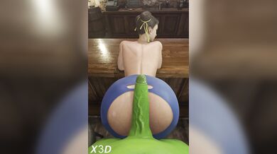 Chun Li Gets Nailed in the Sky [No Clothes][3D][HD]