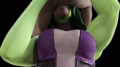 Busty She-Hulk Takes a Little Man for a Hard Ride