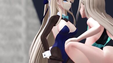 Double Cowgirl Banging with Asuna Ichinose and Asuma Toki [Bringing the Nuts]