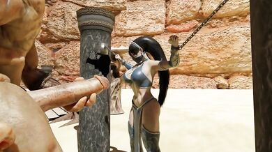 Goro's Cum Shower with Kitana on Dirty Floor